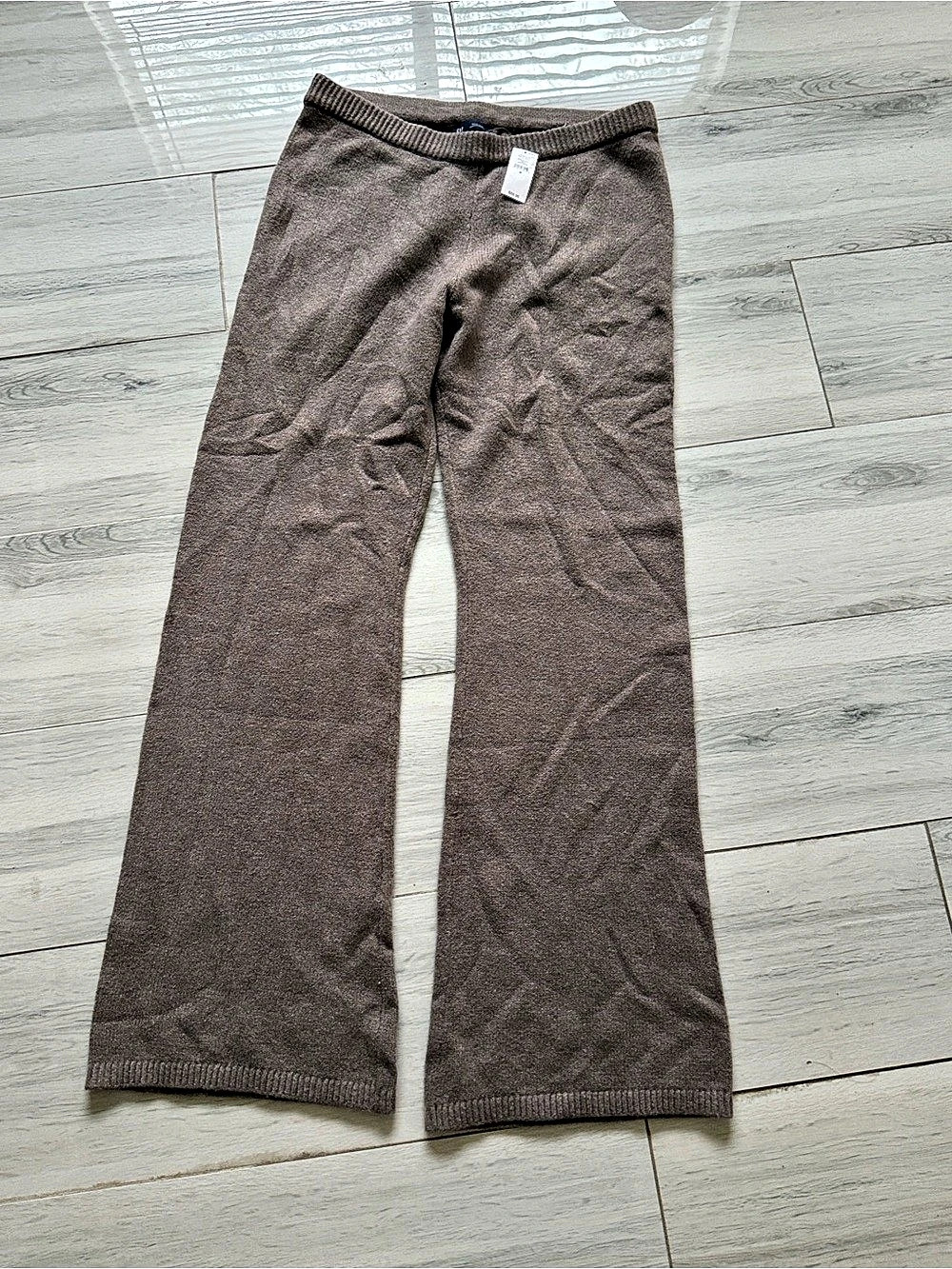 Gap sweater knit Effortless Pants Wide Leg Pants in Brown Size Medium NWT Fall